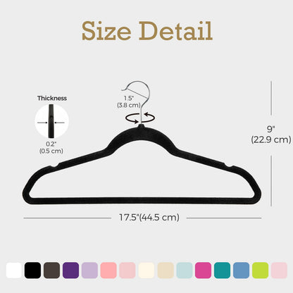 HOUSE DAY Black Velvet Hangers 60 Pack, Non Slip Clothes Felt Hanger Heavy Duty for Coat, Premium Slim Space Saving Suit Hangers for Closet Organizer, 360° Rotating Silver Hook