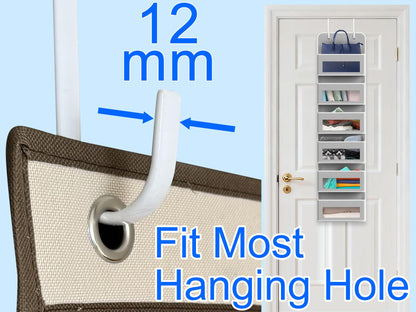Mars-Rock Over the Door Hooks 4Pcs L=5.5" Fit 1 3/8" Door Steel with White Rubber Coating Hanging Towel Robe Clothing Hanger for Bathroom Room Wreath Ironing Board Holder Cute Thin Single Heavy Duty